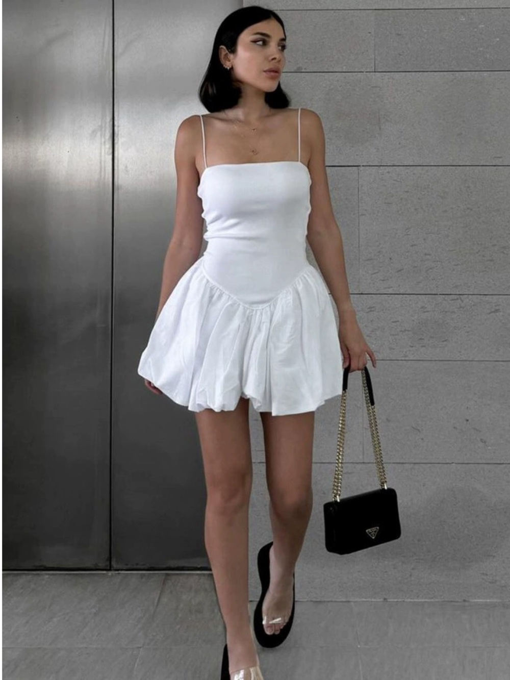 BP. Nordstrom Drop Waist White Bubble Dress - Picture 2 of 10